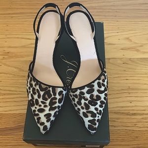 NWT J Crew Asymmetrical Hair Calf Skinny Slingback Colette Pump - 6.5 Never worn